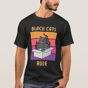 Black Cats Rule Cute Tuxedo Cats in Box Cozy Myst T-Shirt