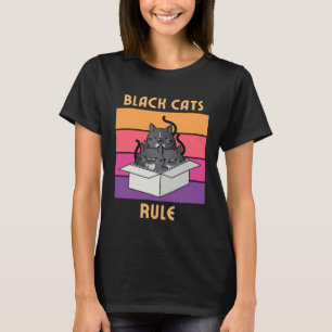 Black Cats Rule Cute Tuxedo Cats in Box Cozy Myst T-Shirt