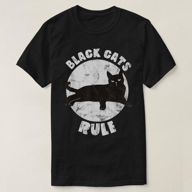 Black Cats Rule Dad Kitty Daddy Cat Mum Christmas  T-Shirt (Design Front)