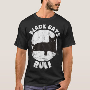 Black Cats Rule Dad Kitty Daddy Cat Mum Christmas T-Shirt
