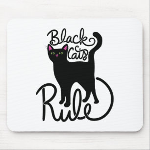 Black Cats Rule Fun Black Cat Mum Cute Mouse Mat