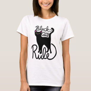 Black Cats Rule Fun Black Cat Mum Cute T-Shirt