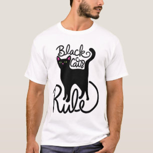 Black Cats Rule Fun Black Cat Mum Cute T-Shirt