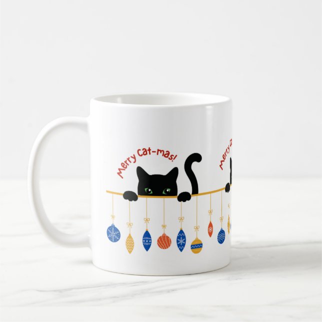 Black Cats Rule! Mini-panther love for Christmas! Coffee Mug (Left)
