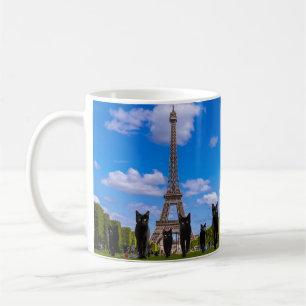 Black Cats Take Over Paris Coffee Mug
