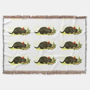 Black cats throw blanket