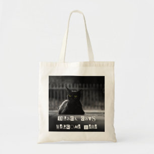 "Black Cats Welcome" Tote Bag – Trick or Treat Bag