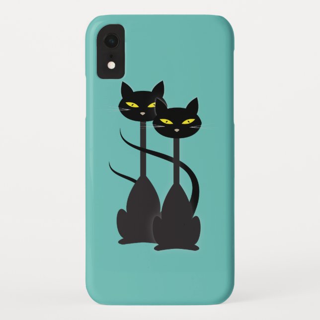 Black Cats with Long Necks Case-Mate iPhone Case (Back)