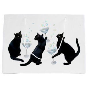 Black Cats with Martinis Gift Bag