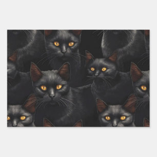 Black Cats  Wrapping Paper Sheet