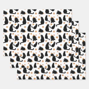 Black Cats Wrapping Paper Sheet