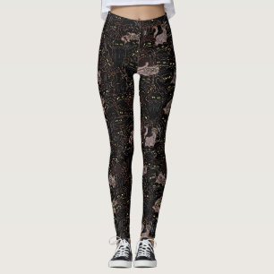 Black Cats Yellow Eyes Leggings
