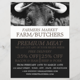 Black Cattle, Farmer & Butcher Advertising Flyer