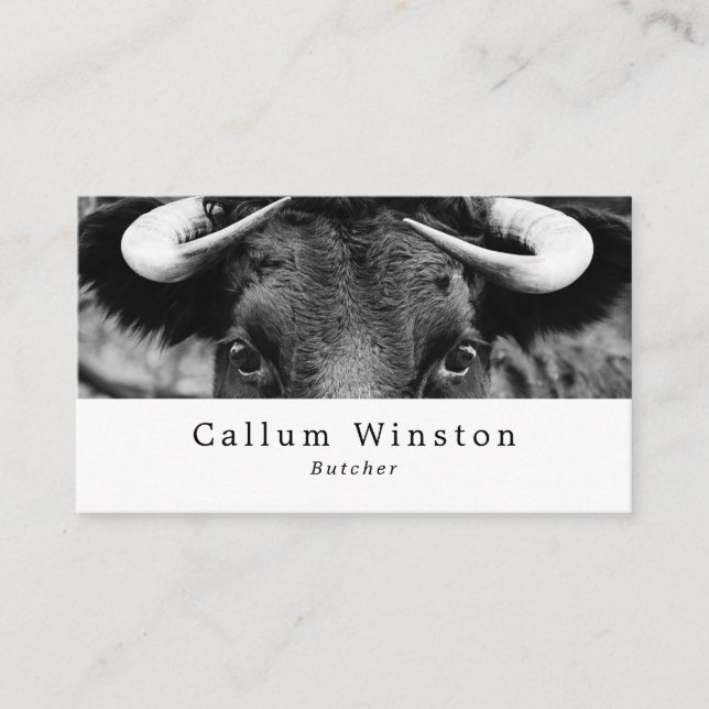 Black Cattle, Farmer & Butcher Business Card (Front)
