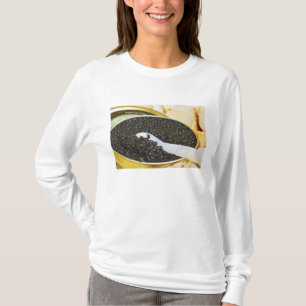 Black caviar and a spoon of mother-of-pearl to T-Shirt