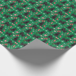 Black Cavoodle Dog Christmas wrapping paper