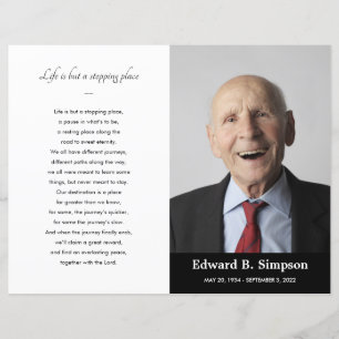 Black Celebration of Life Funeral Program Photo