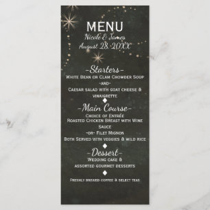 Black Celestial Dark Starry Sky Swirls Event Menu