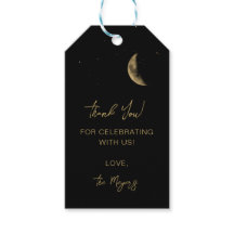 Black Celestial Wedding Favour Tag