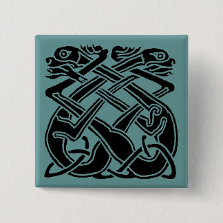 Black Celtic Dogs 15 Cm Square Badge