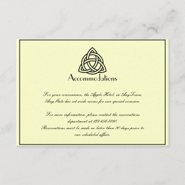 Black Celtic Knot Wedding Insert (Front)