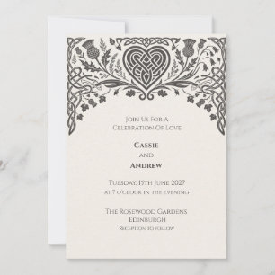 Black Celtic Knot Wedding Invitation