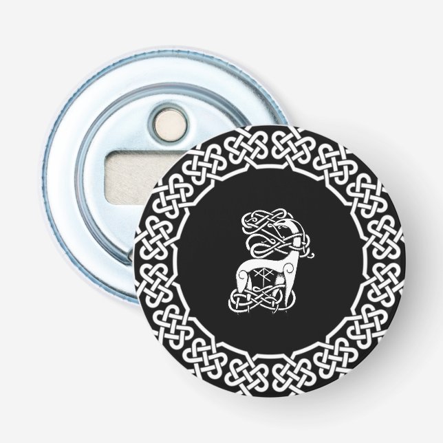 Black Celtic/Nordic deer Bottle Opener (Front)