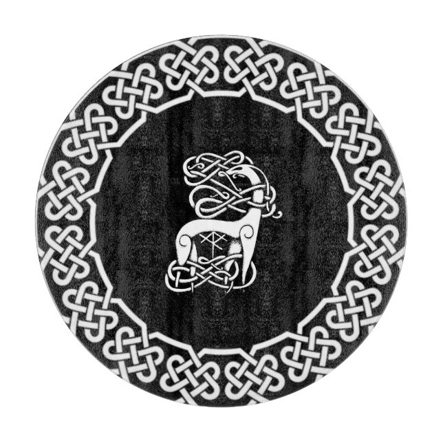 Black Celtic/Nordic deer Cutting Board (Front)