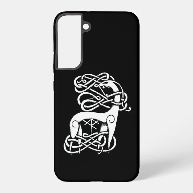Black Celtic/Nordic deer Samsung Galaxy S22+ Case (Back)