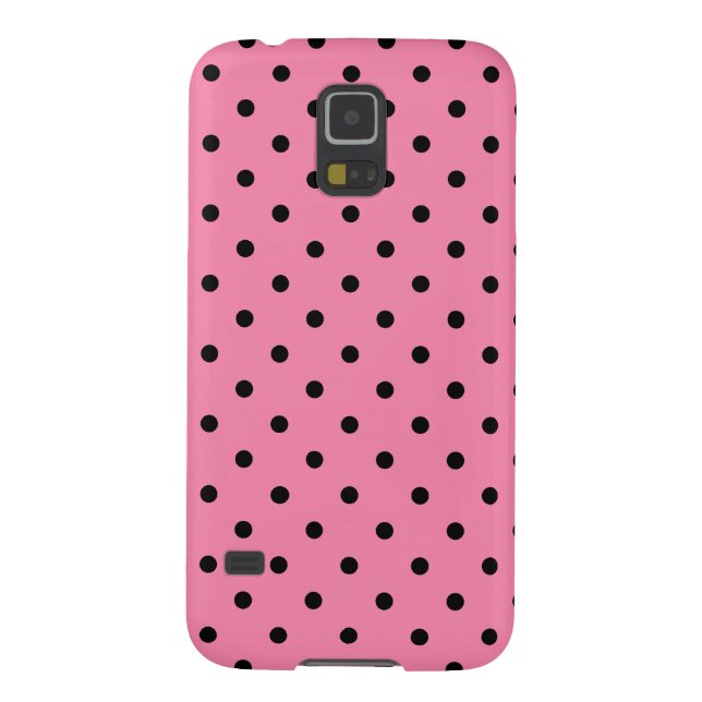 Black centre Small Black Polka Dots on hot pink Case-Mate Samsung Galaxy Case (Back)