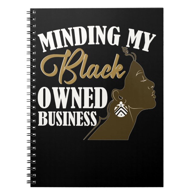 Black CEO Girl Small Business Women Notebook (Front)