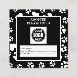Black Certificate Pet Adoption with Custom Logo