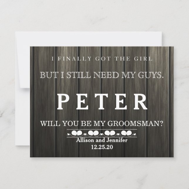 Black Chalk Board "But I Still Need My Guys" Invitation (Front)