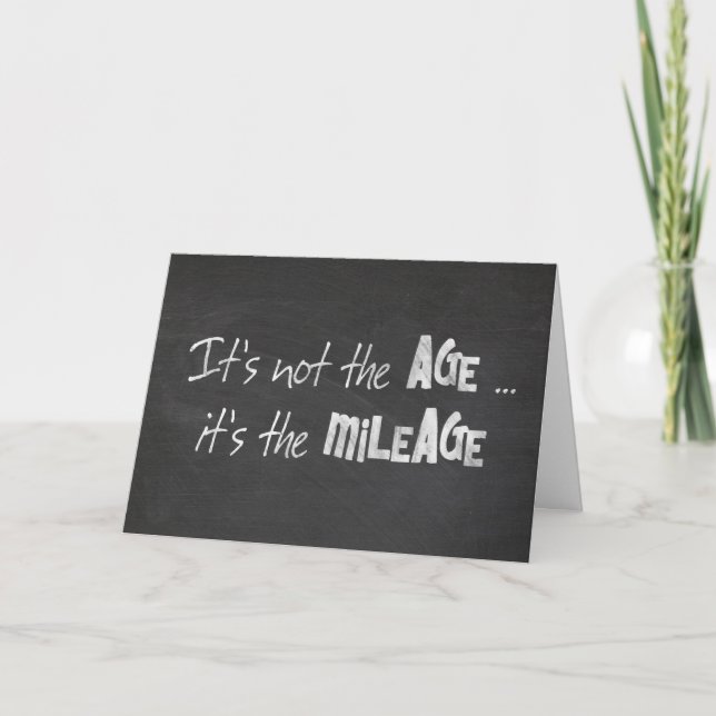 black chalkboard birthday humour card (Front)