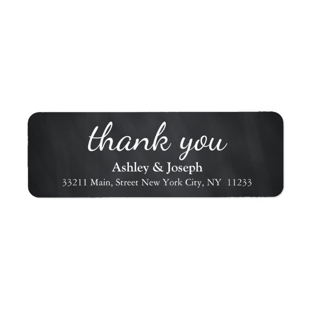 Black Chalkboard Custom Monogram Thank You (Front)