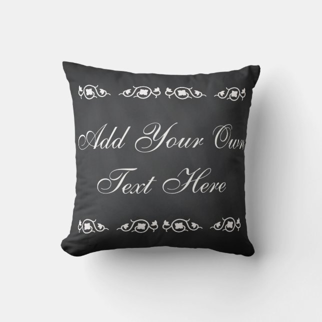 Black Chalkboard Custom Motivational Quote Cushion (Front)