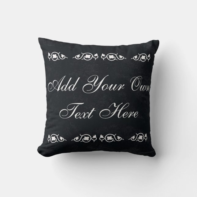 Black Chalkboard Custom Motivational Quote Cushion (Front)