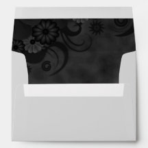 Black Chalkboard Floral Elegant Wedding Envelopes