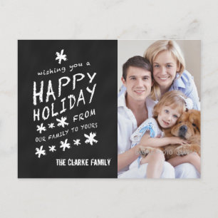 BLACK CHALKBOARD HOLIDAY PHOTO POSTCARD