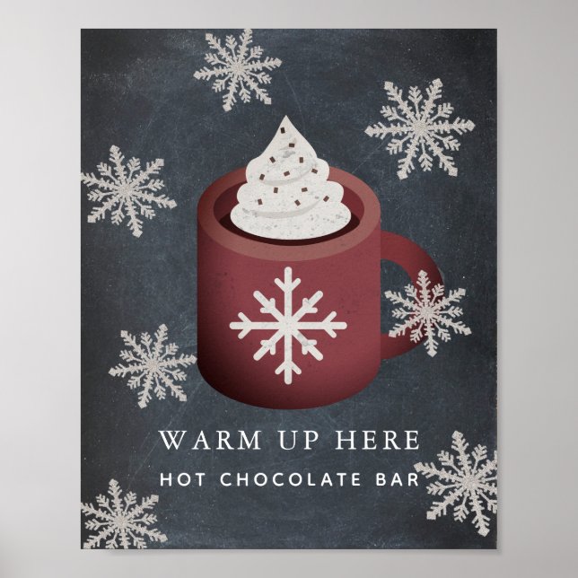 Black Chalkboard Hot Chocolate Bar Sign (Front)