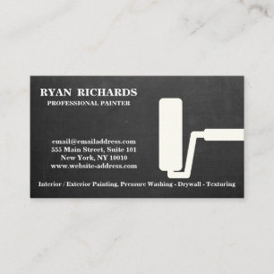 Black Chalkboard House Painting Business Card
