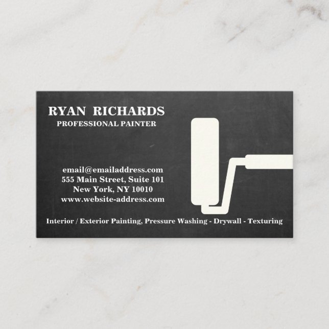 Black Chalkboard House Painting Business Card (Front)