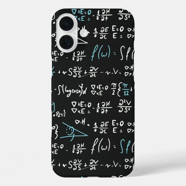 Black Chalkboard Math Formulas Phone Case (Back)