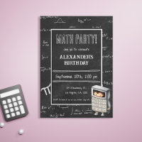 Black Chalkboard Mathematic Formulas Kid Birthday