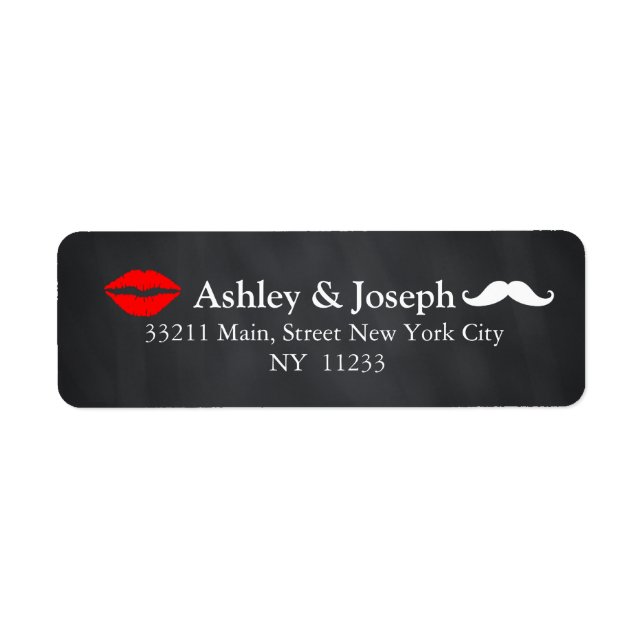 Black Chalkboard Moustache and Kiss Custom Monogra (Front)