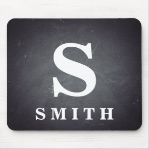 Black Chalkboard Personalised Monogram Mouse Mat