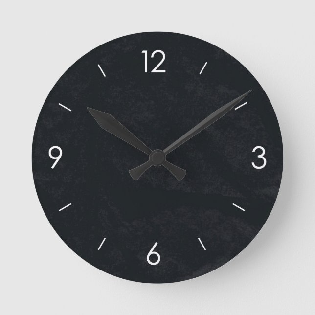 Black Chalkboard Personalised Round Clock (Front)