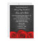 Black Chalkboard Red Rose Wedding Invitations