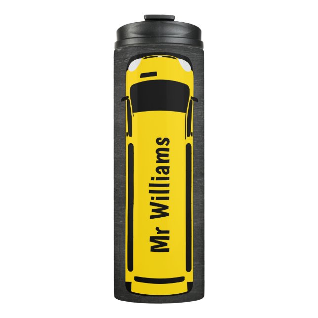 Black Chalkboard School Bus Thermal Tumbler (Front)