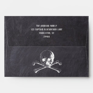 Black Chalkboard Skull Halloween Envelope